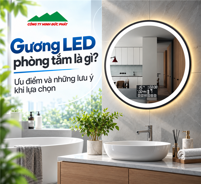 Gương LED phòng tắm là gì? Ưu điểm và những lưu ý khi lựa chọn