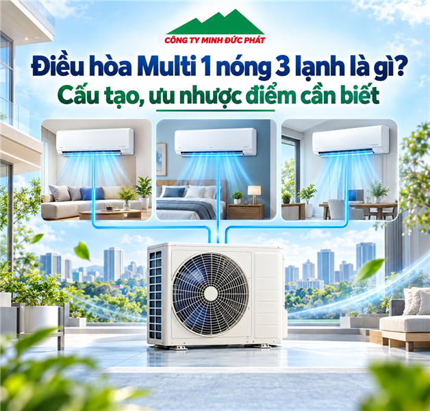Điều hòa Multi 1 nóng 3 lạnh là gì? Cấu tạo, ưu nhược điểm cần biết