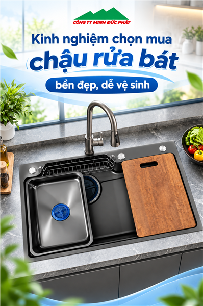 Kinh nghiệm chọn mua chậu rửa bát bền đẹp, dễ vệ sinh