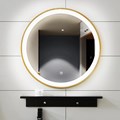 Gương led tròn – Khung nhôm mạ vàng