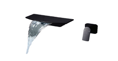 VÒI LAVABO ÂM TƯỜNG MẠ TĨNH ĐIỆN CHÂN KHÔNG MÀU ĐEN VA-005