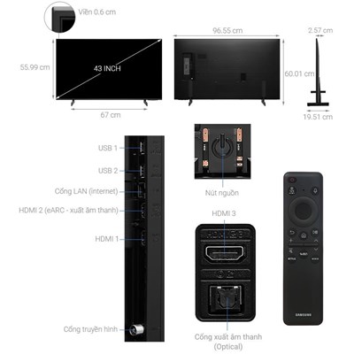 Tivi Samsung 4K 43 inch UA43DU8000