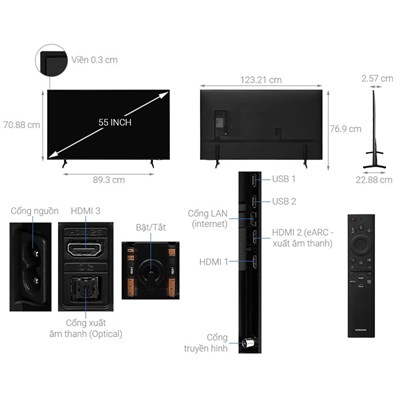 Tivi samsung smart 4K Crystal UHD 55 inch UA55BU8000