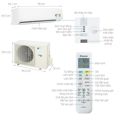 Máy ĐH Daikin 18000btu Thái Lan FTHF50VVMV