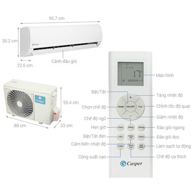 ĐIỀU HÒA CASPER 18000BTU 1 CHIỀU CƠ KC-18FC32