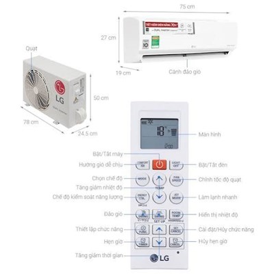 ĐH treo tường 1 chiều Inverter CSL 9000btu ( LG) V10ENW1