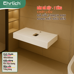 Bàn đá hộp màu trắng bóng/ghi bóng/đen nhám/ 80x50 BD-8050WS