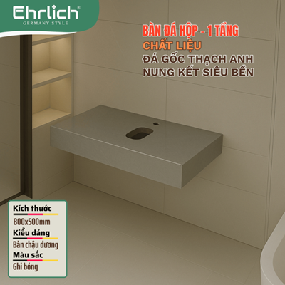 Bàn đá hộp màu trắng bóng/ghi bóng/đen nhám/ 80x50 BD-8050WS
