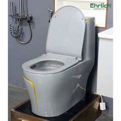 Bàn cầu liền khối xám chỉ vàng EHR-B913
