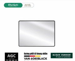 Gương ngang khung nhôm phôi Bỉ VAN-6080BLACK