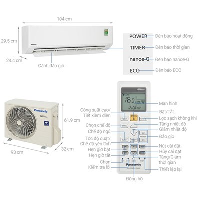 Điều hòa Panasonic 18000Btu 2 chiều inverter YZ18XKH-8