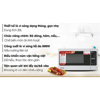 Lò vi sóng có nướng Toshiba ER-SGM20(S1)VN 20 lít
