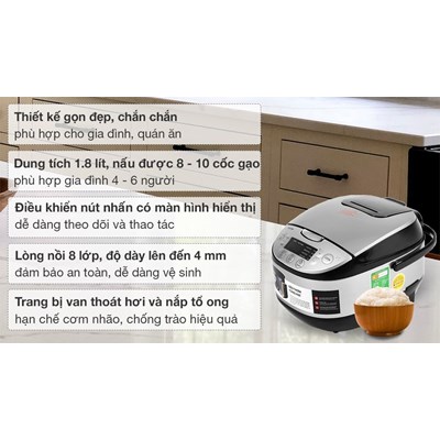 Nồi cơm điện tử Toshiba 1.8l 18DR2PVK