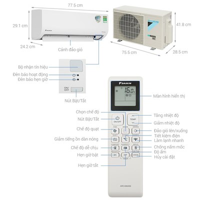 Điều hòa Daikin 1 chiều Inverter 9200 BTU FTKB25ZVMV