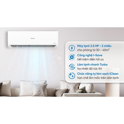 Điều hoà 2 chiều Casper Inverter 2.5 HP GH-24IS33