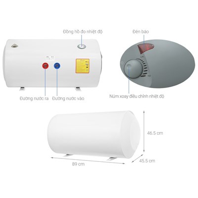 Máy nước nóng gián tiếp Ferroli Aqua 100 lít 2500W SEH_ELCB