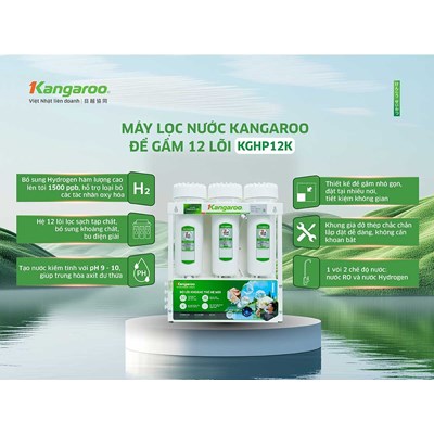 Máy lọc nước Kangaroo Hydrogen KGHP12K – 12 Lõi Mới 2025