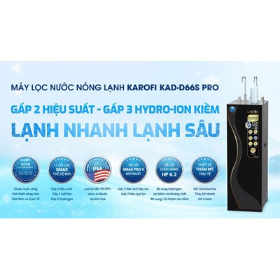 Máy lọc nước nóng lạnh Karofi KAD-D66S PRO - 11 Lõi Mới 2026