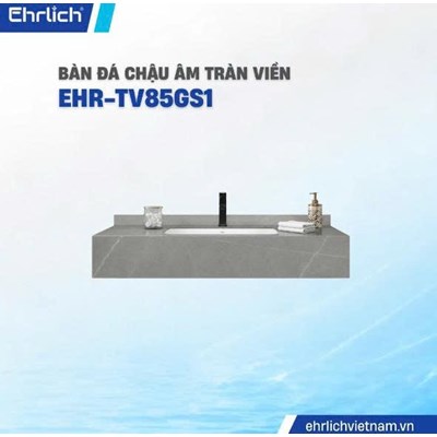 Bàn đá lavabo ghi bóng 1 tầng tràn viền EHR-TV85GS