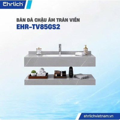 Bàn đá lavabo ghi bóng 2 tầng tràn viền EHR-TV85GS2
